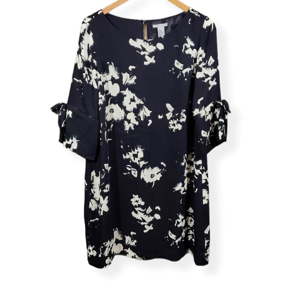 H & M NWT floral print bow spilt sleeve dress